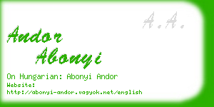 andor abonyi business card